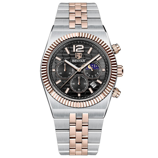 שעון BENYAR BY-5225M | קוורץ יוקרתי | פלדת אל-חלד | 40 מ”מ